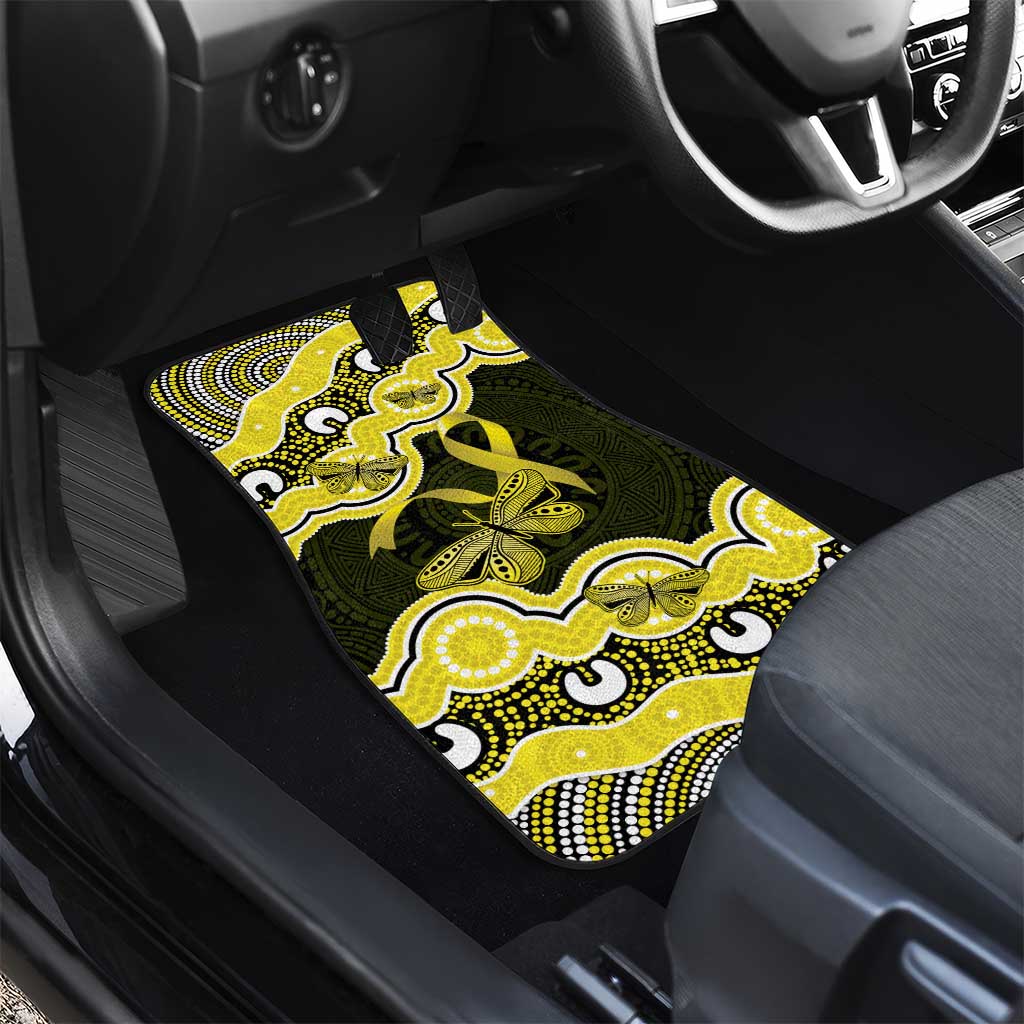 Yellow Ribbon Sarcoma Awareness Month Car Mats Aboriginal Art - Aussie Hoodie