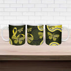 Yellow Ribbon Sarcoma Awareness Month Ceramic Mug Aboriginal Art - Aussie Hoodie