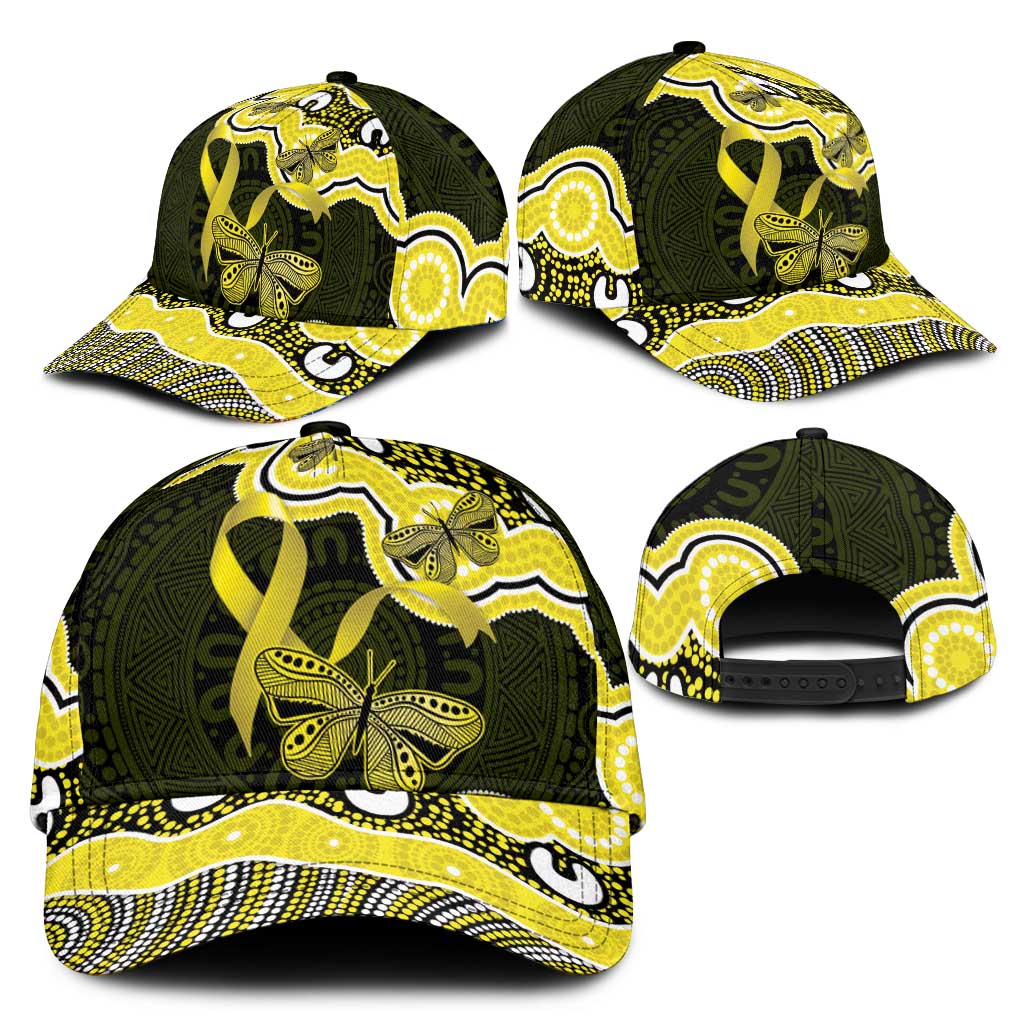 Yellow Ribbon Sarcoma Awareness Month Classic Cap Aboriginal Art - Aussie Hoodie