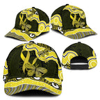 Yellow Ribbon Sarcoma Awareness Month Classic Cap Aboriginal Art - Aussie Hoodie