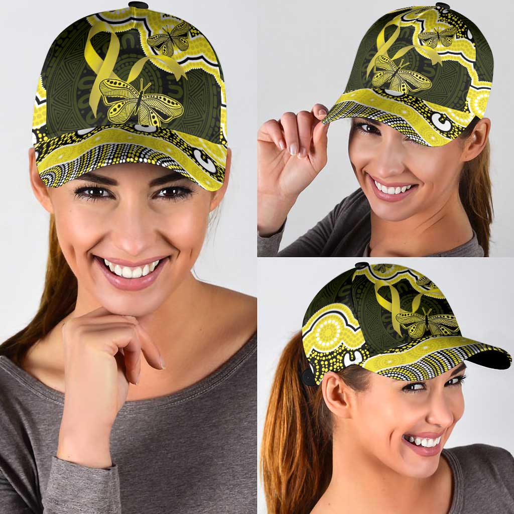 Yellow Ribbon Sarcoma Awareness Month Classic Cap Aboriginal Art - Aussie Hoodie