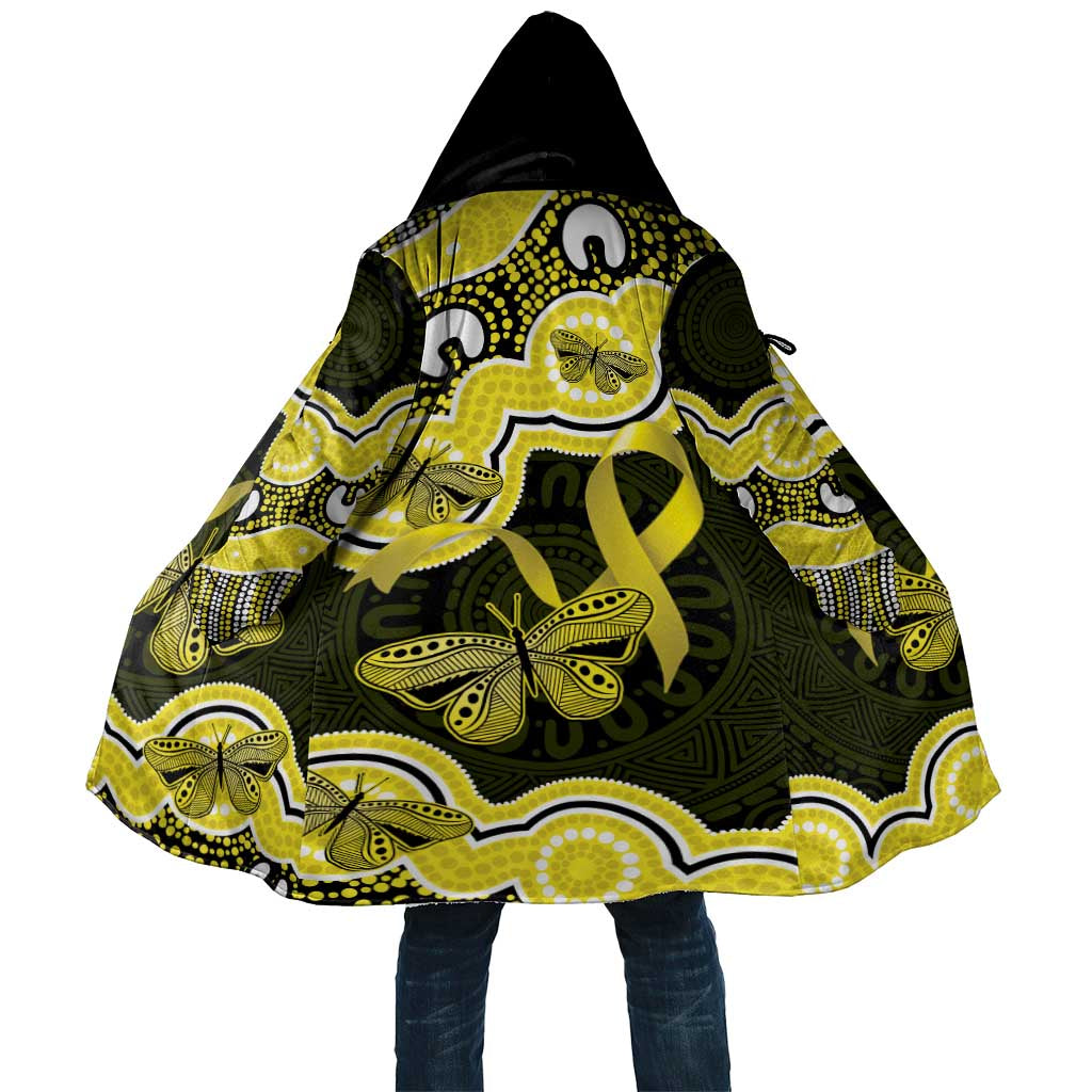 Yellow Ribbon Sarcoma Awareness Month Cloak Aboriginal Art - Aussie Hoodie