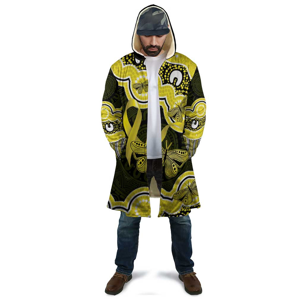 Yellow Ribbon Sarcoma Awareness Month Cloak Aboriginal Art - Aussie Hoodie