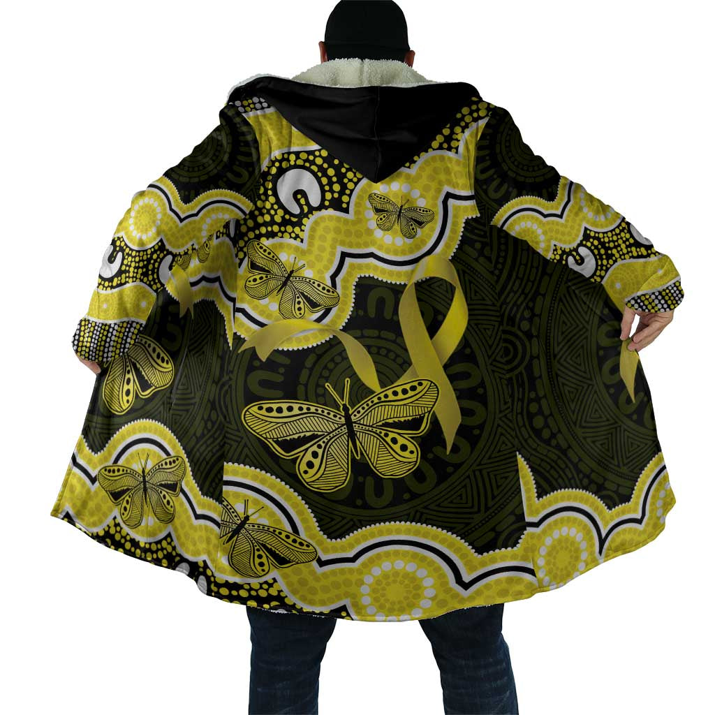 Yellow Ribbon Sarcoma Awareness Month Cloak Aboriginal Art - Aussie Hoodie