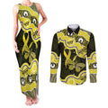 Yellow Ribbon Sarcoma Awareness Month Couples Matching Tank Maxi Dress and Long Sleeve Button Shirt Aboriginal Art - Aussie Hoodie