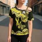 Yellow Ribbon Sarcoma Awareness Month Cross Shoulder Shirt Aboriginal Art - Aussie Hoodie