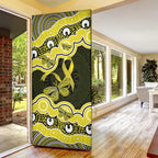 Yellow Ribbon Sarcoma Awareness Month Door Cover Aboriginal Art - Aussie Hoodie