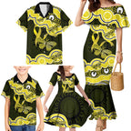 Yellow Ribbon Sarcoma Awareness Month Family Matching Mermaid Dress and Hawaiian Shirt Aboriginal Art - Aussie Hoodie
