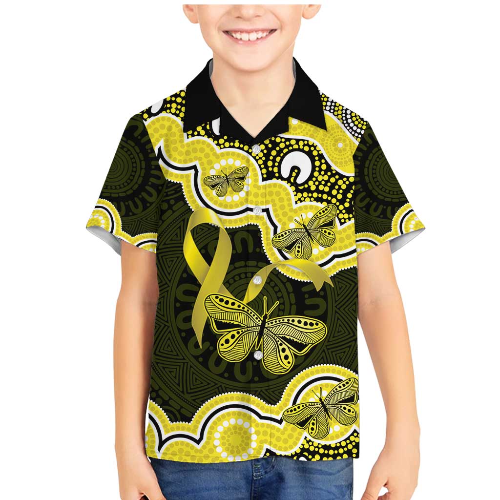 Yellow Ribbon Sarcoma Awareness Month Family Matching Mermaid Dress and Hawaiian Shirt Aboriginal Art - Aussie Hoodie