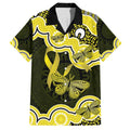 Yellow Ribbon Sarcoma Awareness Month Family Matching Off The Shoulder Long Sleeve Dress and Hawaiian Shirt Aboriginal Art - Aussie Hoodie