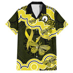 Yellow Ribbon Sarcoma Awareness Month Family Matching Off The Shoulder Long Sleeve Dress and Hawaiian Shirt Aboriginal Art - Aussie Hoodie