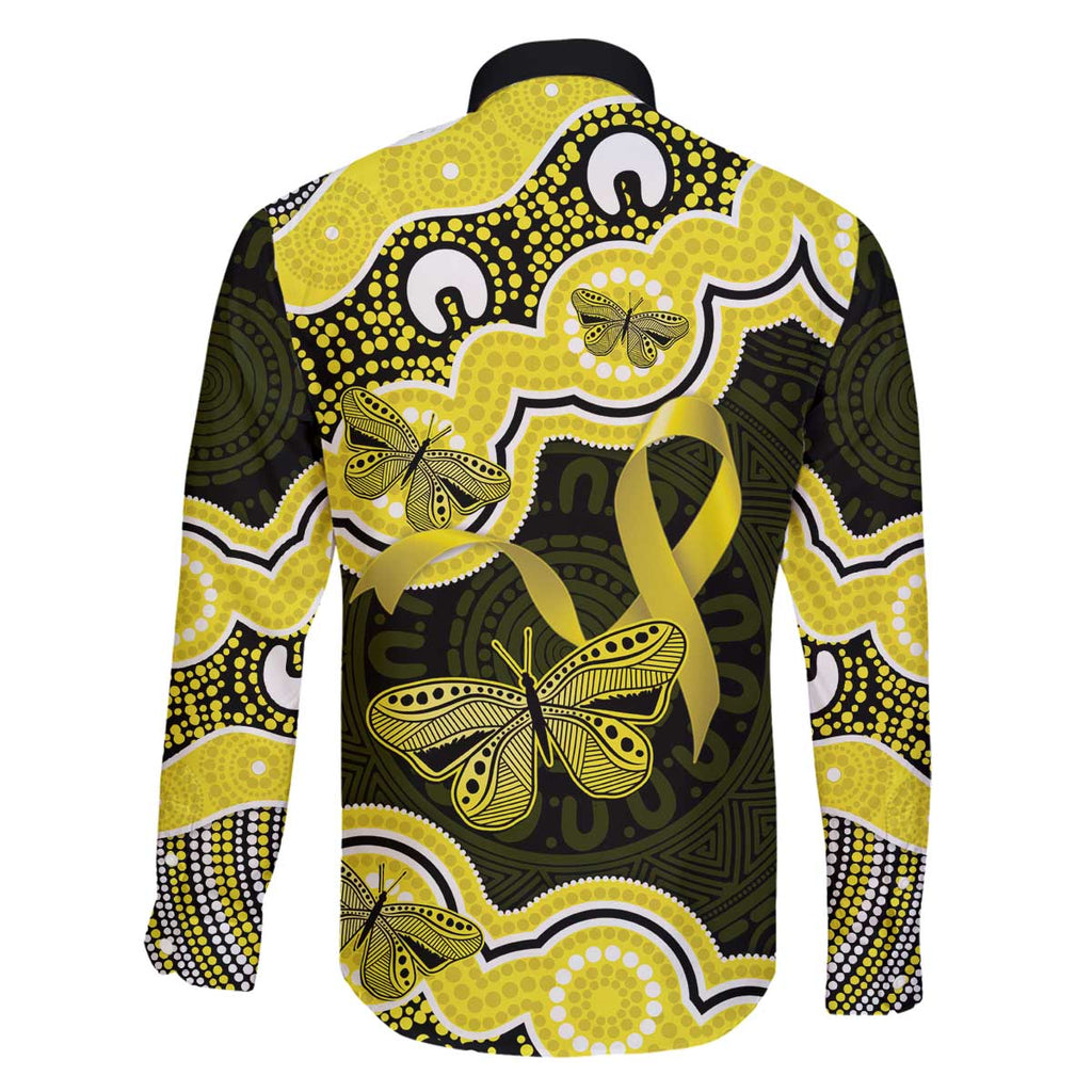 Yellow Ribbon Sarcoma Awareness Month Family Matching Off The Shoulder Long Sleeve Dress and Hawaiian Shirt Aboriginal Art - Aussie Hoodie