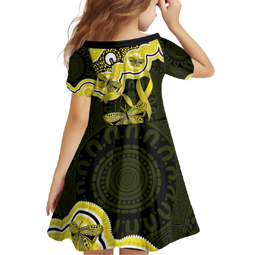 Yellow Ribbon Sarcoma Awareness Month Family Matching Off Shoulder Maxi Dress and Hawaiian Shirt Aboriginal Art - Aussie Hoodie