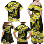 Yellow Ribbon Sarcoma Awareness Month Family Matching Off Shoulder Maxi Dress and Hawaiian Shirt Aboriginal Art - Aussie Hoodie