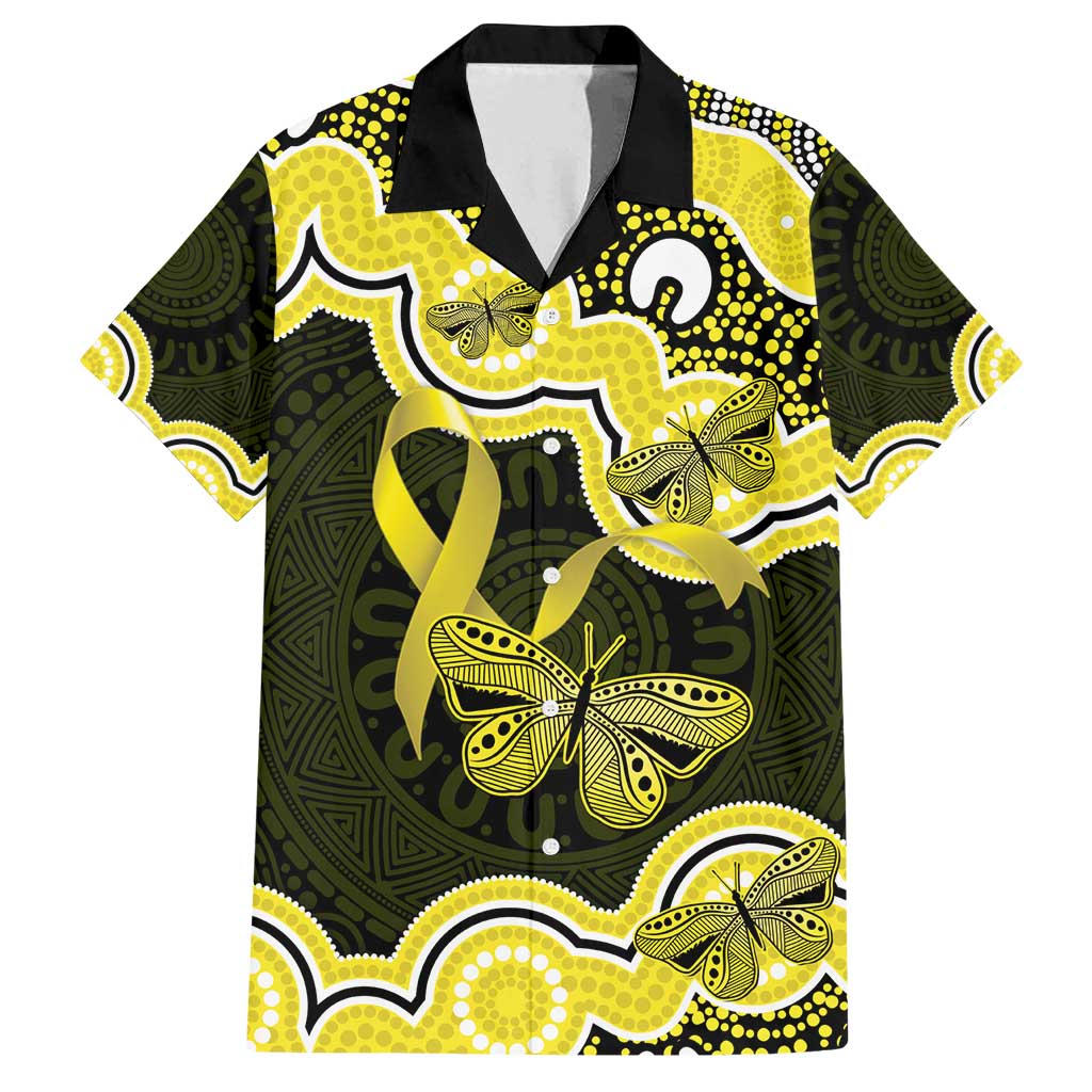 Yellow Ribbon Sarcoma Awareness Month Family Matching Off Shoulder Maxi Dress and Hawaiian Shirt Aboriginal Art - Aussie Hoodie
