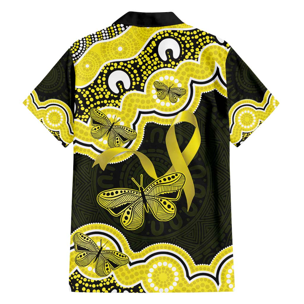Yellow Ribbon Sarcoma Awareness Month Family Matching Off Shoulder Short Dress and Hawaiian Shirt Aboriginal Art - Aussie Hoodie