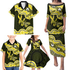 Yellow Ribbon Sarcoma Awareness Month Family Matching Puletasi and Hawaiian Shirt Aboriginal Art - Aussie Hoodie