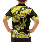 Yellow Ribbon Sarcoma Awareness Month Family Matching Puletasi and Hawaiian Shirt Aboriginal Art - Aussie Hoodie