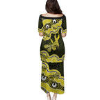 Yellow Ribbon Sarcoma Awareness Month Family Matching Puletasi and Hawaiian Shirt Aboriginal Art - Aussie Hoodie