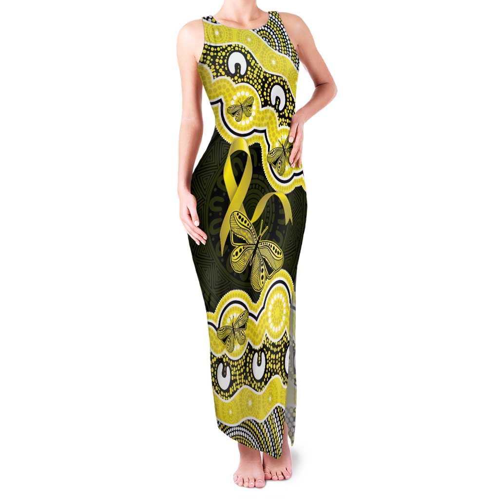 Yellow Ribbon Sarcoma Awareness Month Family Matching Tank Maxi Dress and Hawaiian Shirt Aboriginal Art - Aussie Hoodie