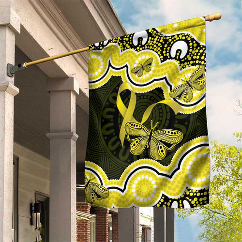 Yellow Ribbon Sarcoma Awareness Month Garden Flag Aboriginal Art - Aussie Hoodie