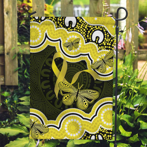 Yellow Ribbon Sarcoma Awareness Month Garden Flag Aboriginal Art - Aussie Hoodie