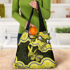Yellow Ribbon Sarcoma Awareness Month Grocery Bag Aboriginal Art - Aussie Hoodie