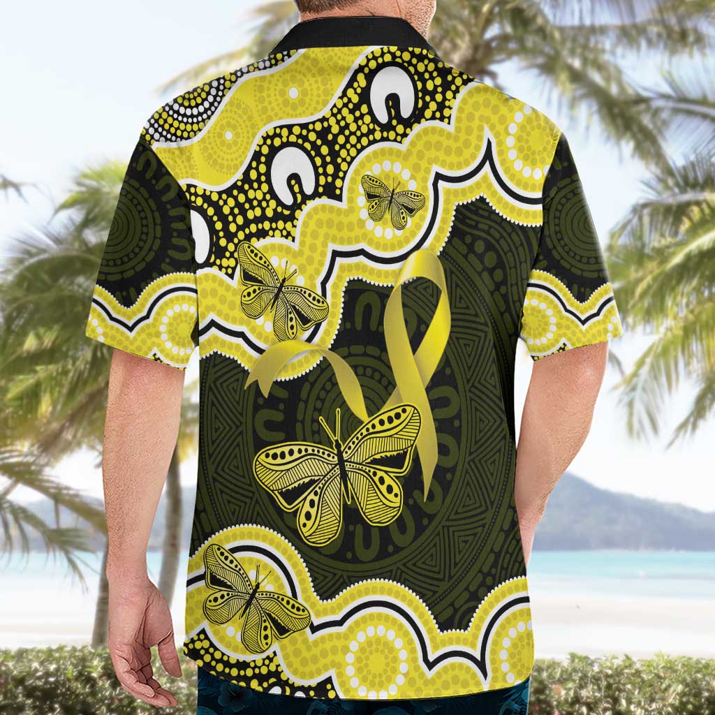 Yellow Ribbon Sarcoma Awareness Month Hawaiian Shirt Aboriginal Art - Aussie Hoodie