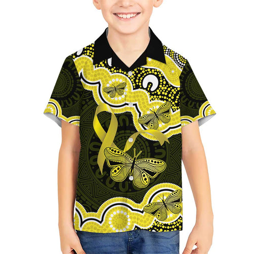 Yellow Ribbon Sarcoma Awareness Month Hawaiian Shirt Aboriginal Art - Aussie Hoodie