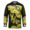 Yellow Ribbon Sarcoma Awareness Month Hockey Jersey Aboriginal Art - Aussie Hoodie
