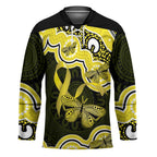 Yellow Ribbon Sarcoma Awareness Month Hockey Jersey Aboriginal Art - Aussie Hoodie