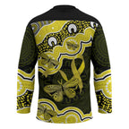 Yellow Ribbon Sarcoma Awareness Month Hockey Jersey Aboriginal Art - Aussie Hoodie