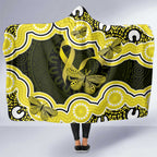 Yellow Ribbon Sarcoma Awareness Month Hooded Blanket Aboriginal Art - Aussie Hoodie