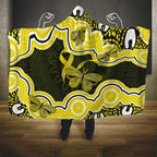 Yellow Ribbon Sarcoma Awareness Month Hooded Blanket Aboriginal Art - Aussie Hoodie
