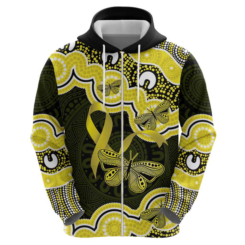 Yellow Ribbon Sarcoma Awareness Month Hoodie Aboriginal Art - Aussie Hoodie