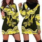 Yellow Ribbon Sarcoma Awareness Month Hoodie Dress Aboriginal Art - Aussie Hoodie
