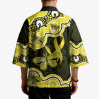 Yellow Ribbon Sarcoma Awareness Month Kimono Aboriginal Art - Aussie Hoodie