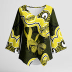 Yellow Ribbon Sarcoma Awareness Month Kimono Sleeve Blouse Aboriginal Art - Aussie Hoodie
