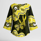 Yellow Ribbon Sarcoma Awareness Month Kimono Sleeve Blouse Aboriginal Art - Aussie Hoodie