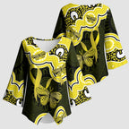 Yellow Ribbon Sarcoma Awareness Month Kimono Sleeve Blouse Aboriginal Art - Aussie Hoodie