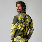 Yellow Ribbon Sarcoma Awareness Month Long Sleeve Polo Shirt Aboriginal Art - Aussie Hoodie