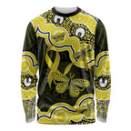 Yellow Ribbon Sarcoma Awareness Month Long Sleeve Shirt Aboriginal Art - Aussie Hoodie