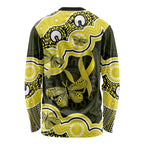 Yellow Ribbon Sarcoma Awareness Month Long Sleeve Shirt Aboriginal Art - Aussie Hoodie
