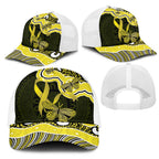 Yellow Ribbon Sarcoma Awareness Month Mesh Trucker Cap Aboriginal Art - Aussie Hoodie