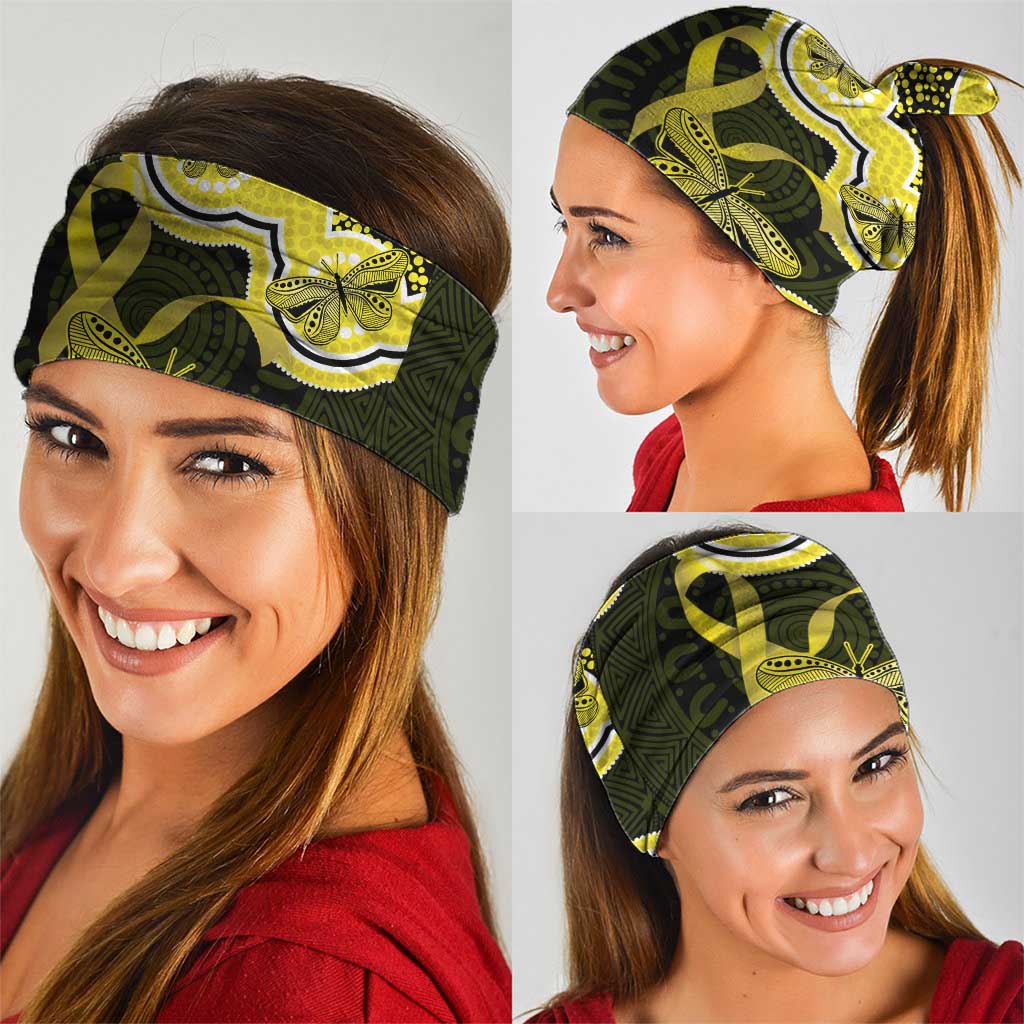 Yellow Ribbon Sarcoma Awareness Month Neck Gaiter Aboriginal Art - Aussie Hoodie