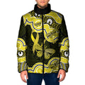 Yellow Ribbon Sarcoma Awareness Month Padded Jacket Aboriginal Art - Aussie Hoodie