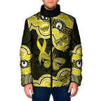 Yellow Ribbon Sarcoma Awareness Month Padded Jacket Aboriginal Art - Aussie Hoodie