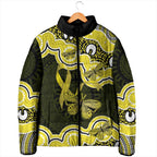 Yellow Ribbon Sarcoma Awareness Month Padded Jacket Aboriginal Art - Aussie Hoodie