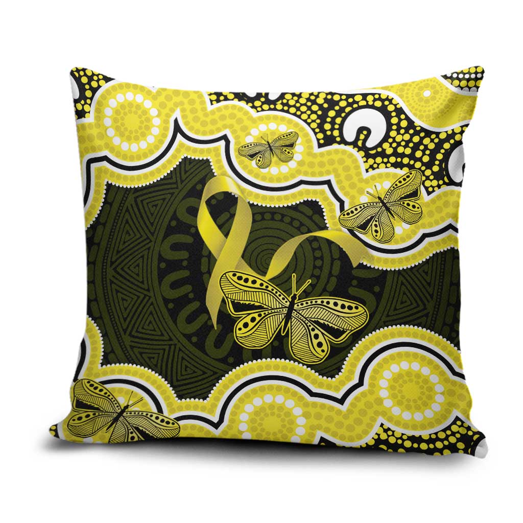 Yellow Ribbon Sarcoma Awareness Month Pillow Cover Aboriginal Art - Aussie Hoodie