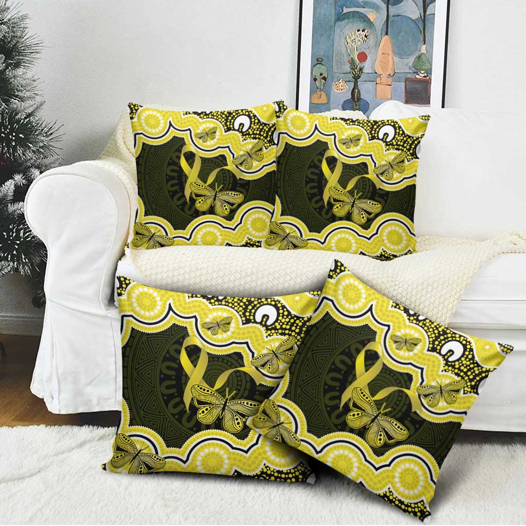 Yellow Ribbon Sarcoma Awareness Month Pillow Cover Aboriginal Art - Aussie Hoodie